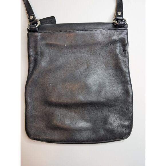 Vintage Coach 9458 Crossbody Legacy Black Thick Leather Slim Messenger Heavy - Picture 10 of 12